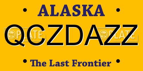 QCZDAZZ Alaska License Plate
