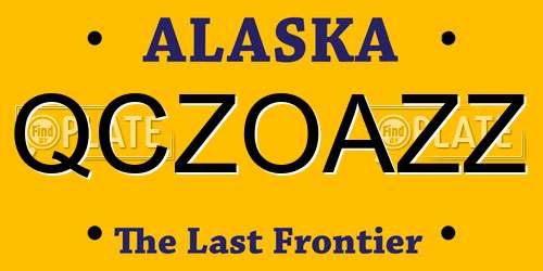 QCZOAZZ Alaska License Plate