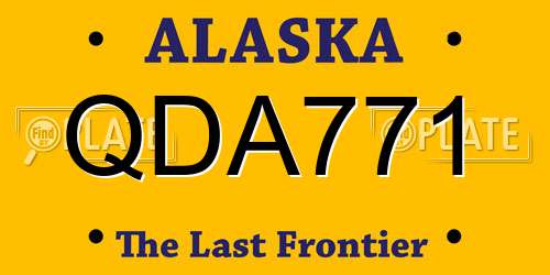 QDA771 Alaska License Plate