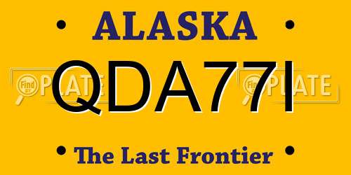 QDA77I Alaska License Plate