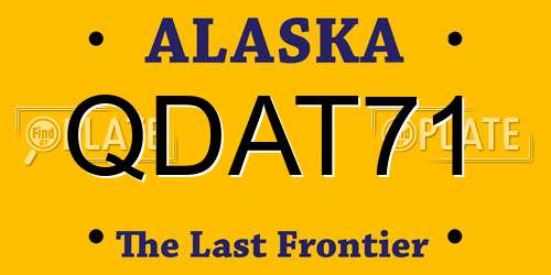 QDAT71 Alaska License Plate
