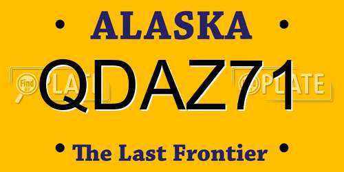 QDAZ71 Alaska License Plate