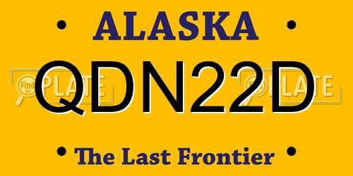QDN22D Alaska License Plate