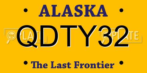 QDTY32 Alaska License Plate