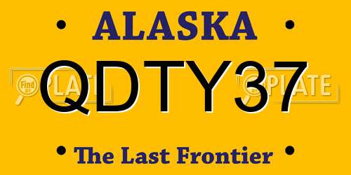 QDTY37 Alaska License Plate