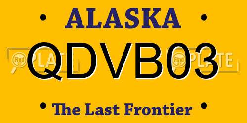 QDVB03 Alaska License Plate