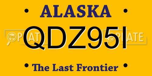 QDZ95I Alaska License Plate