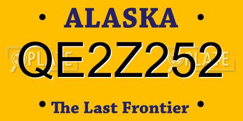 QE2Z252 Alaska License Plate