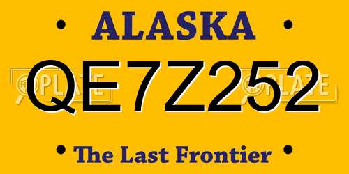 QE7Z252 Alaska License Plate