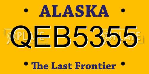 QEB5355 Alaska License Plate