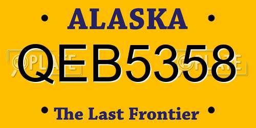 QEB5358 Alaska License Plate