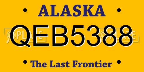 QEB5388 Alaska License Plate