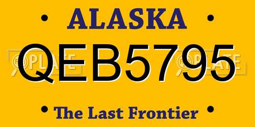 QEB5795 Alaska License Plate