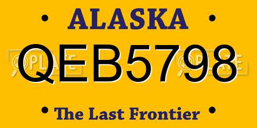 QEB5798 Alaska License Plate
