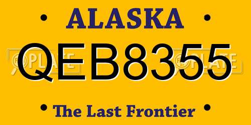 QEB8355 Alaska License Plate