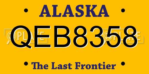 QEB8358 Alaska License Plate