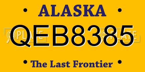 QEB8385 Alaska License Plate