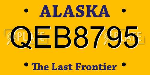 QEB8795 Alaska License Plate