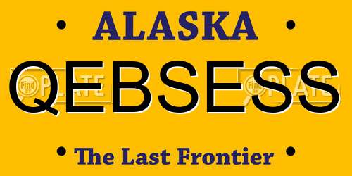 QEBSESS Alaska License Plate
