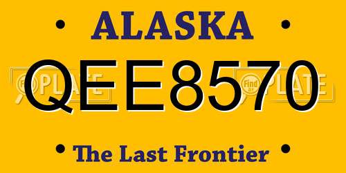 QEE8570 Alaska License Plate