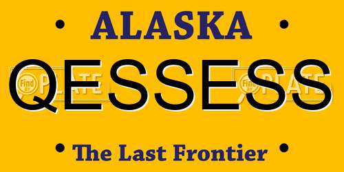 QESSESS Alaska License Plate