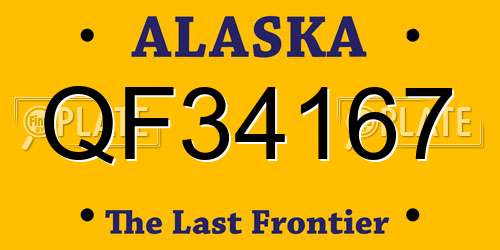 QF34167 Alaska License Plate