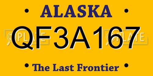 QF3A167 Alaska License Plate