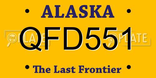 QFD551 Alaska License Plate