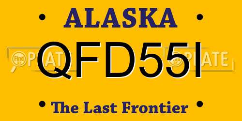 QFD55I Alaska License Plate