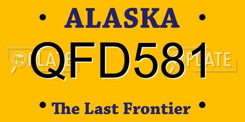 QFD581 Alaska License Plate