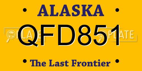 QFD851 Alaska License Plate