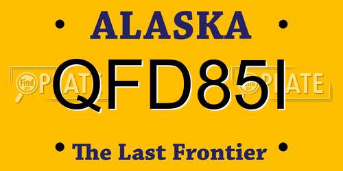 QFD85I Alaska License Plate
