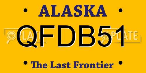 QFDB51 Alaska License Plate