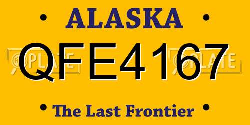 QFE4167 Alaska License Plate