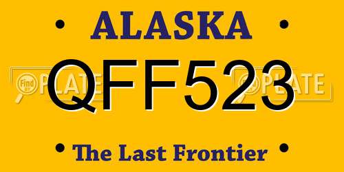 QFF523 Alaska License Plate