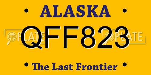 QFF823 Alaska License Plate