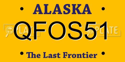 QFOS51 Alaska License Plate