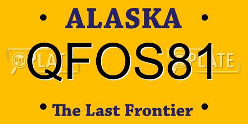 QFOS81 Alaska License Plate
