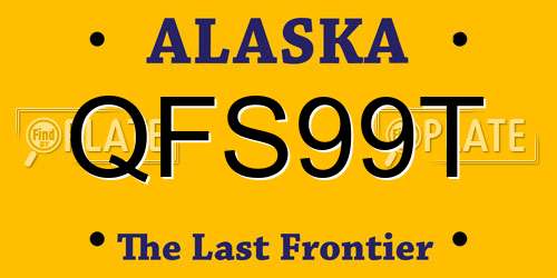 QFS99T Alaska License Plate