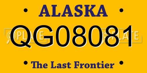 QG08081 Alaska License Plate