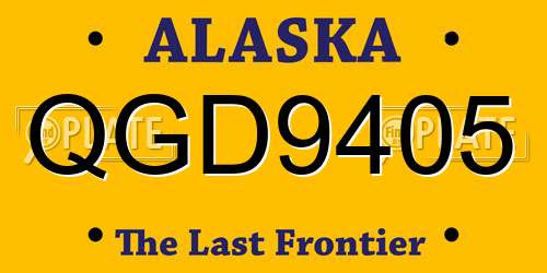 QGD9405 Alaska License Plate