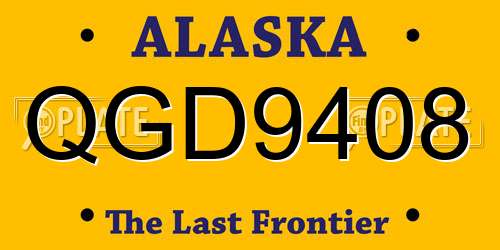 QGD9408 Alaska License Plate
