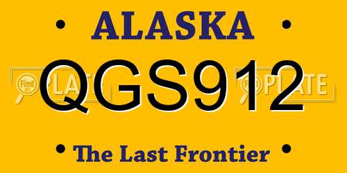 QGS912 Alaska License Plate