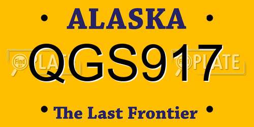 QGS917 Alaska License Plate