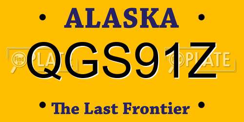 QGS91Z Alaska License Plate
