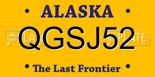 QGSJ52 Alaska License Plate