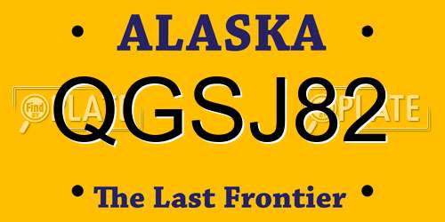 QGSJ82 Alaska License Plate