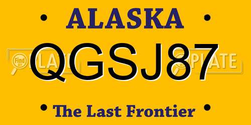 QGSJ87 Alaska License Plate