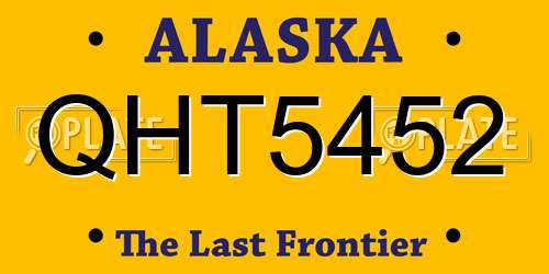 QHT5452 Alaska License Plate