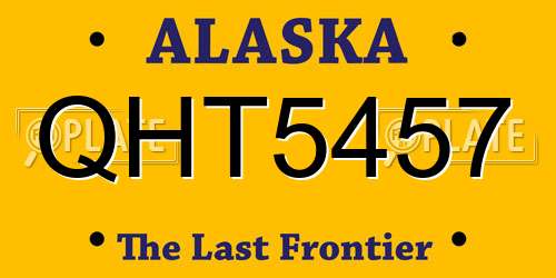 QHT5457 Alaska License Plate